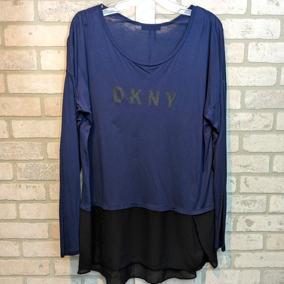 Dkny Tops - DKNY, NEW, shirt with sheer bottom, size XL, FINAL PRICE DROP 💧💧💧💧